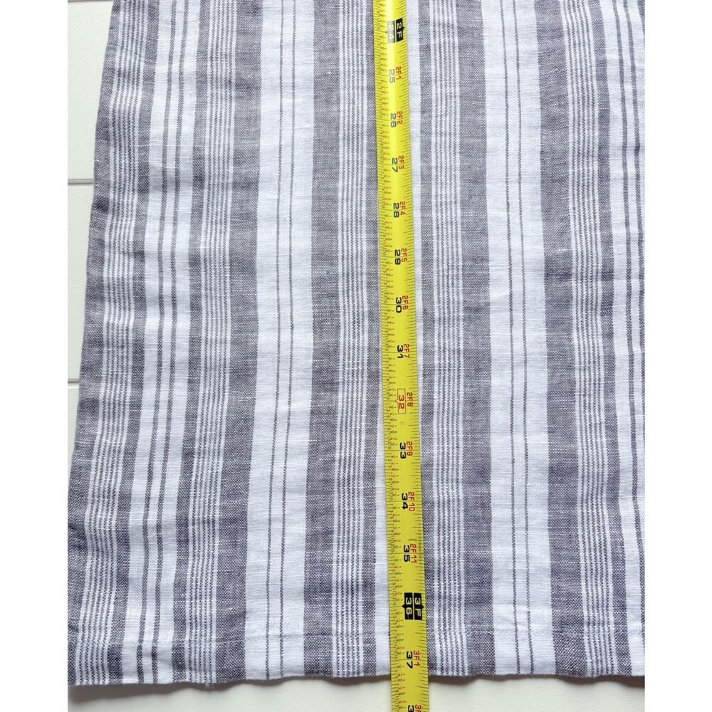 Garnet Hill Meraki Linen Shift Dress Gray White Stripe European Flax Coastal M - Picture 13 of 14